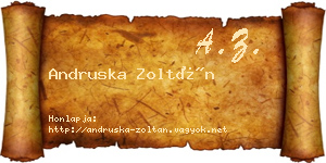 Andruska Zoltán névjegykártya